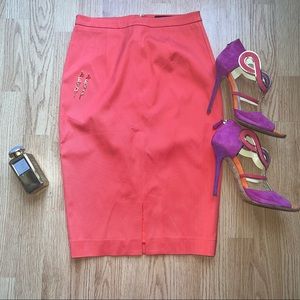 Marciano Ribbed Orange Pencil Skirt